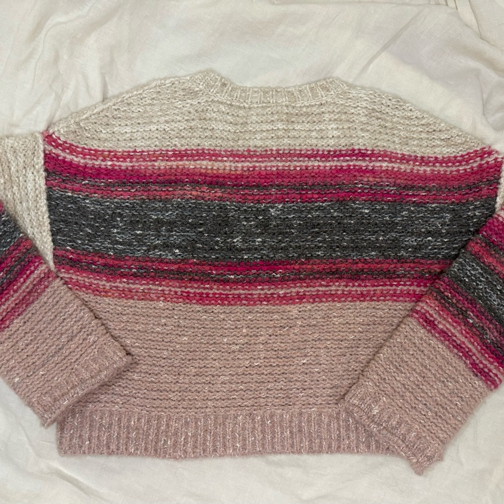NWT Anthropologie Pilcro Crewneck Pullover chunky Preppy wool blnd Sweater - Picture 2 of 5